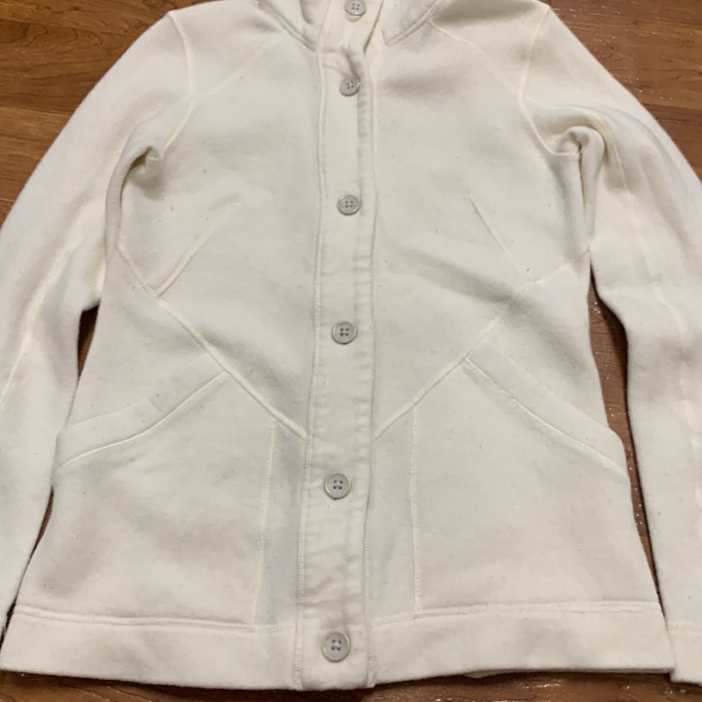 Marmot Wool Women’s Cream Button-Up Fleece Jacket - Picture 2 of 9